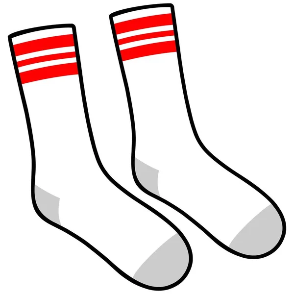 Tube Κάλτσες Ένα Καρτούν Εικόνα Του Ένα Ζευγάρι Κάλτσες Tube — Διανυσματικό Αρχείο