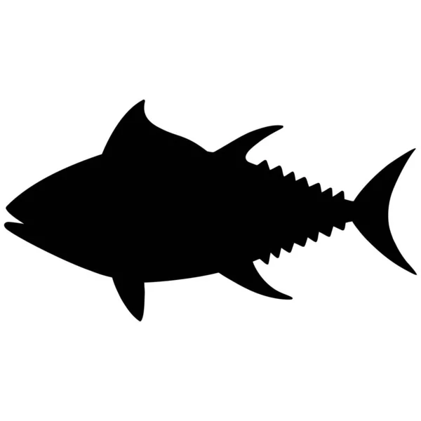 Thunfisch Silhouette Eine Cartoon Illustration Der Thunfisch Silhouette — Stockvektor