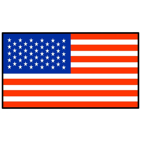 Bandiera Degli Stati Uniti Illustrazione Fumetti Della Bandiera Degli Stati — Vettoriale Stock