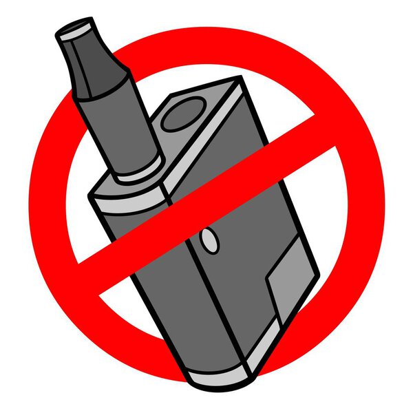 Vape Pen Ban - A cartoon illustration of a Vape Pen ban sign.