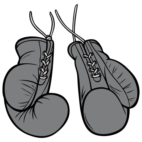 Guantes Boxeo Una Ilustración Dibujos Animados Guantes Boxeo Vintage — Vector de stock