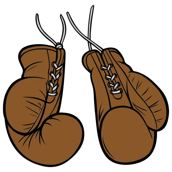 Boxhandschuhe Eine Zeichentrickillustration Von Vintage Boxhandschuhen — Stockvektor