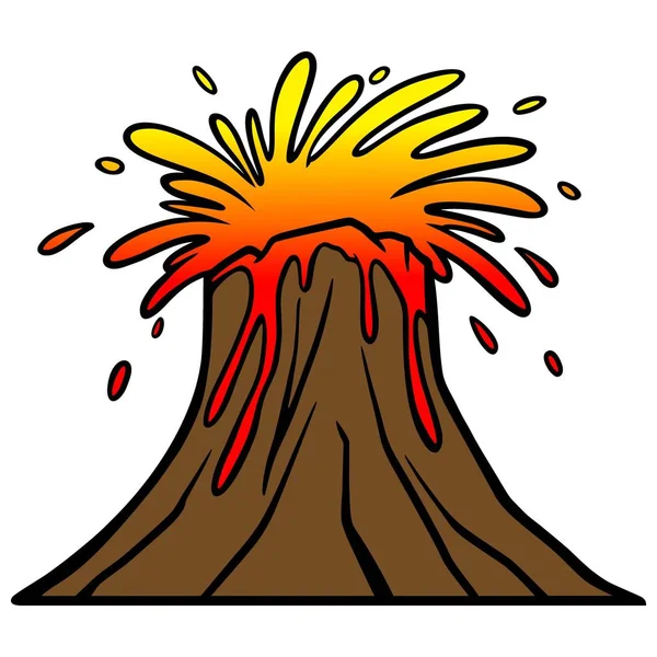 Ηφαίστειο Μια Απεικόνιση Καρτούν Μιας Έκρηξης Ηφαιστείου — Διανυσματικό Αρχείο