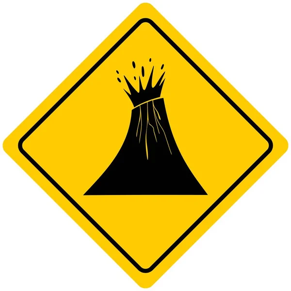 火山标志 火山警告标志的卡通插图 — 图库矢量图片