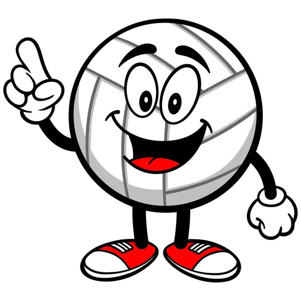 Volleyball Maskottchen Eine Cartoon Illustration Eines Volleyball Maskottchens — Stockvektor