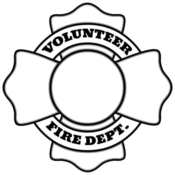 Значок Пожарного Карикатура Значок Пожарного Добровольца — стоковый вектор
