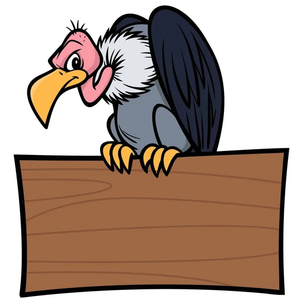 Vulture Sitting Sign — Stock Vector