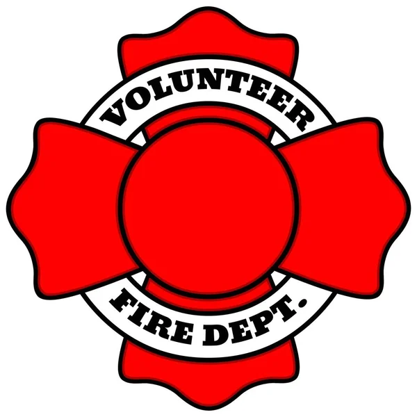 Значок Пожарного Карикатура Значок Пожарного Добровольца — стоковый вектор