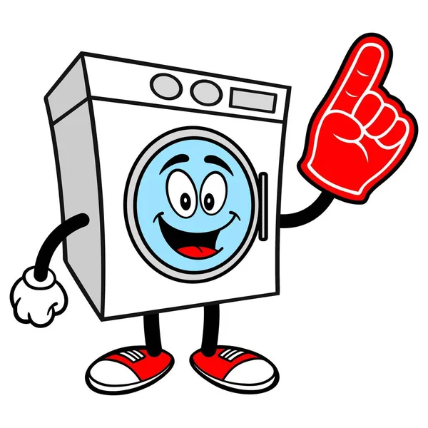Çamaşır Makinesi Maskotu Çamaşır Makinesi Maskotu Bir Karikatür Illüstrasyon — Stok Vektör