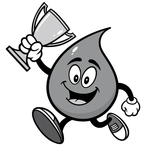 Water Drop Mascotte Een Cartoon Illustratie Van Een Waterdruppel Mascotte — Stockvector