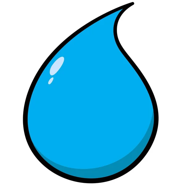 Gota Agua Una Ilustración Dibujos Animados Una Gota Agua — Vector de stock