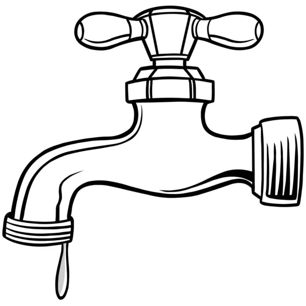 Robinet Eau Une Illustration Dessin Animé Robinet Eau — Image vectorielle