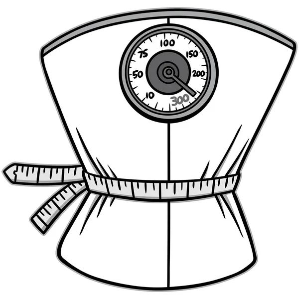Gewichtsverlies Een Vector Cartoon Illustratie Van Een Gewichtsverlies Concept — Stockvector
