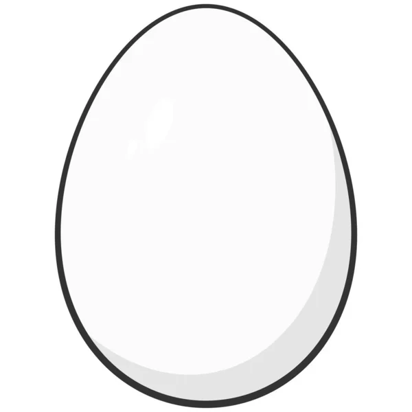 Яйце Мультяшна Ілюстрація Білого Яйця — стоковий вектор