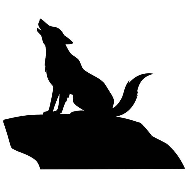 Wolf Howling Egy Vektor Rajzfilm Illusztrációja Wolf Howling — Stock Vector