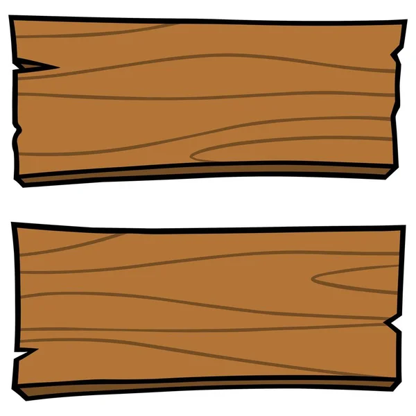 Signos Madera Una Ilustración Dibujos Animados Signo Madera — Vector de stock