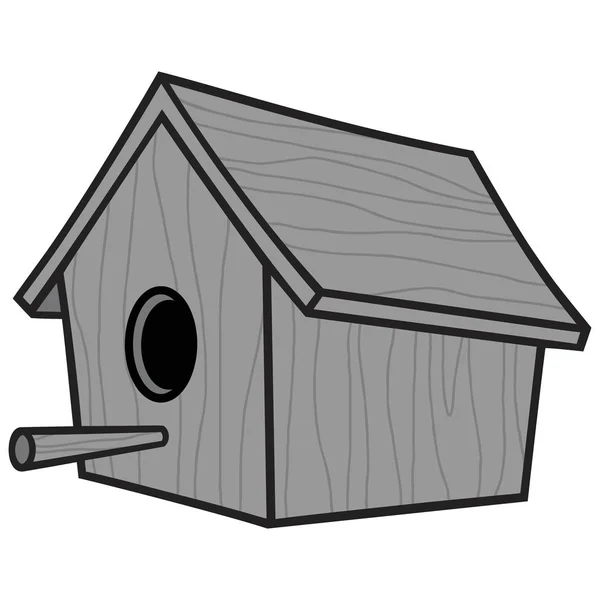 バードハウス 木製の鳥小屋のベクトルイラスト — ストックベクタ