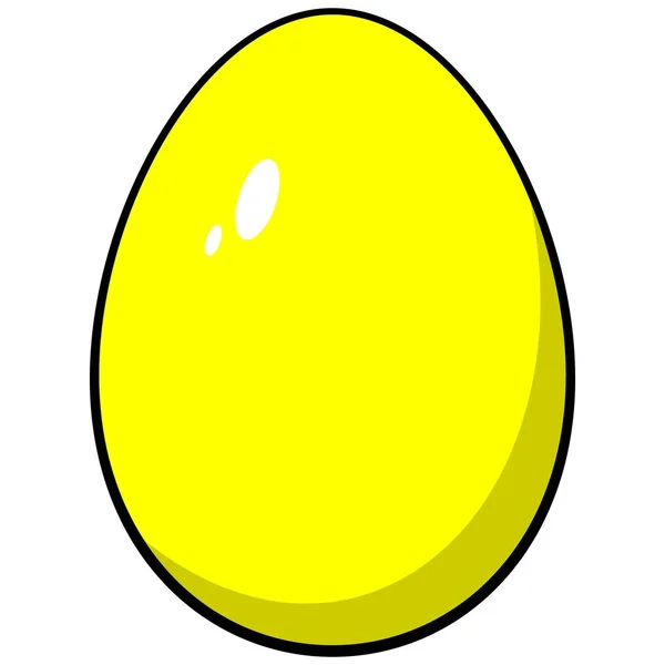 Huevo Pascua Una Ilustración Dibujos Animados Huevo Pascua Amarillo — Vector de stock