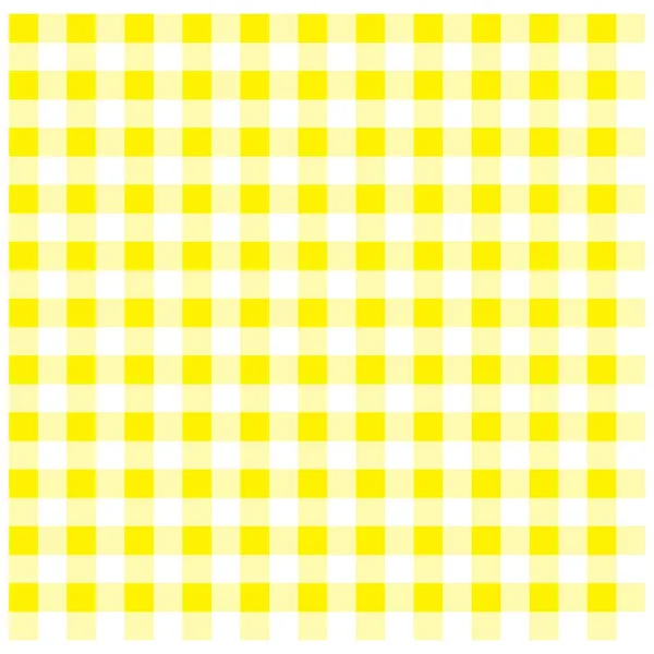 Gingham Tischdecke Eine Cartoon Illustration Einer Gelben Gingham Tischdecke — Stockvektor