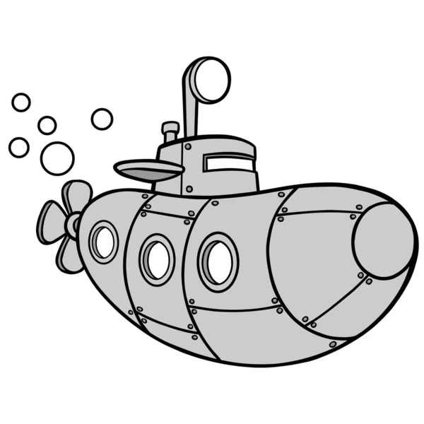 Boot Eine Zeichentrickillustration Eines Bootes — Stockvektor