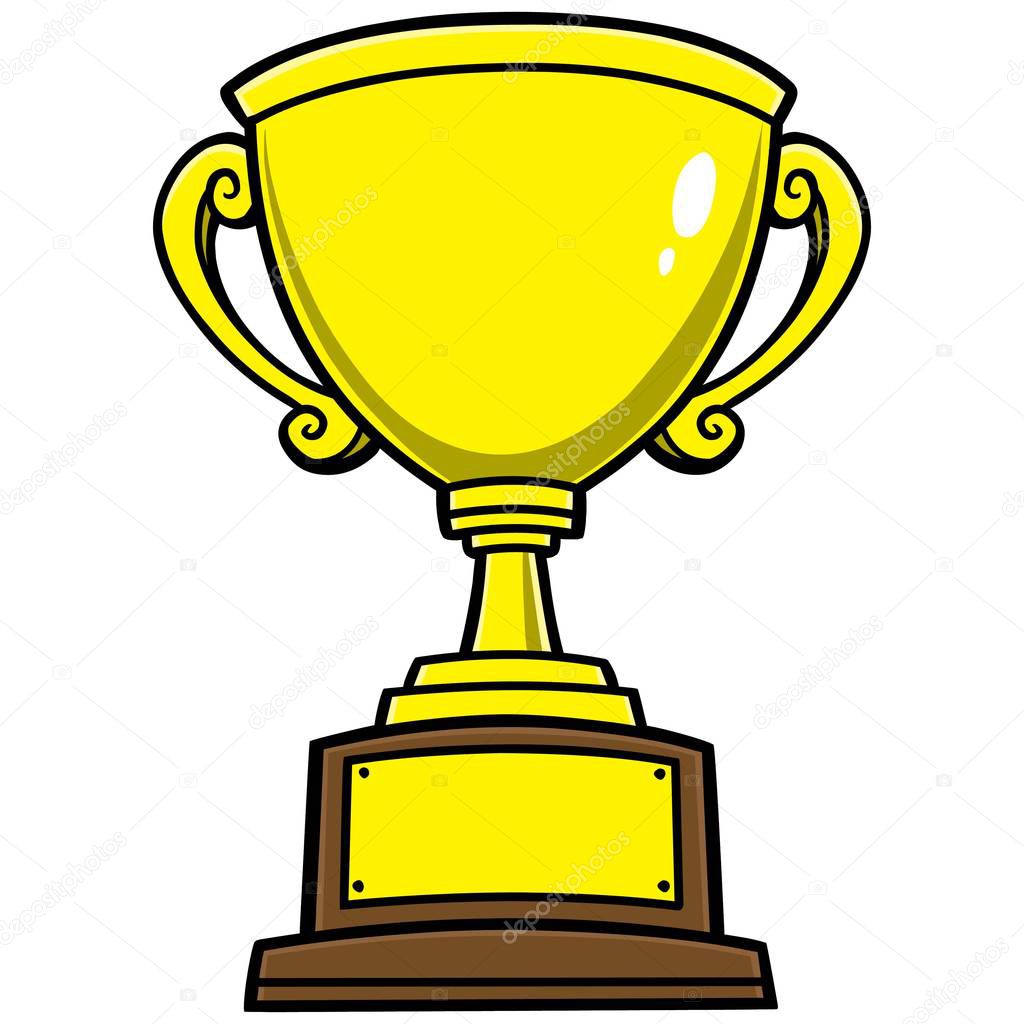Trophy - A cartoon illustration of a first place Trophy.