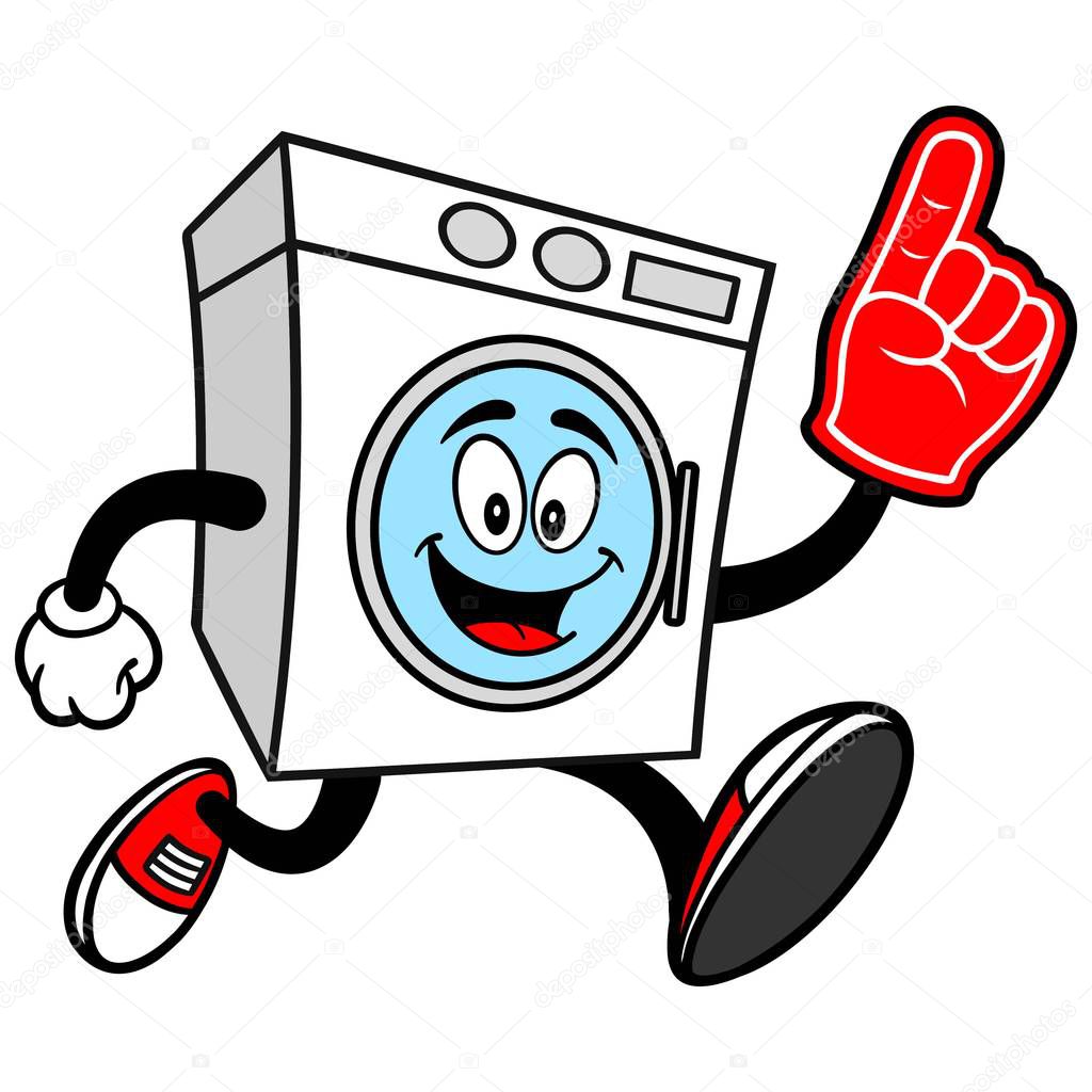 Washing Machine Mascot - A cartoon illustration of a Washing Machine mascot.