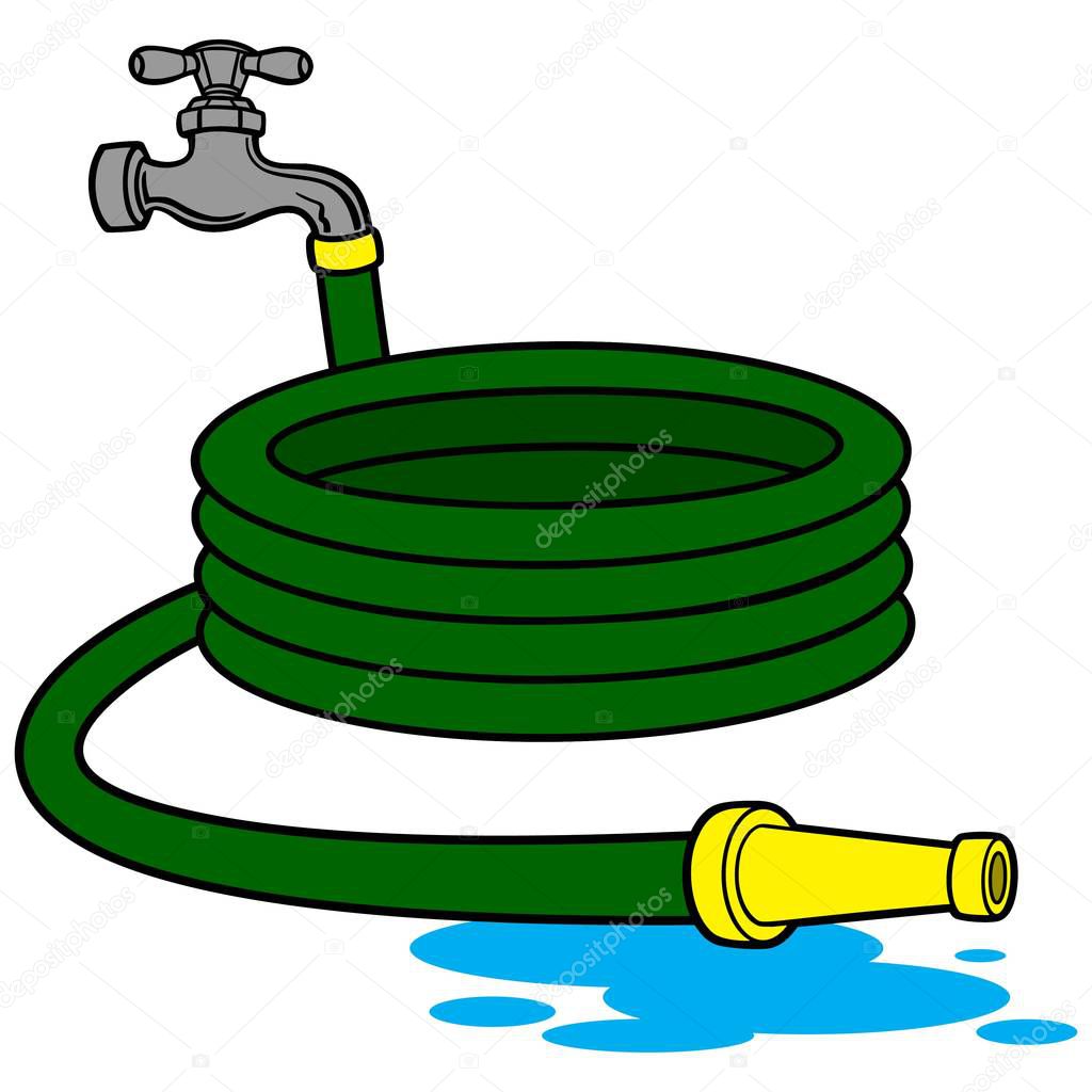 Water Hose - A cartoon illustration of a Water hose.