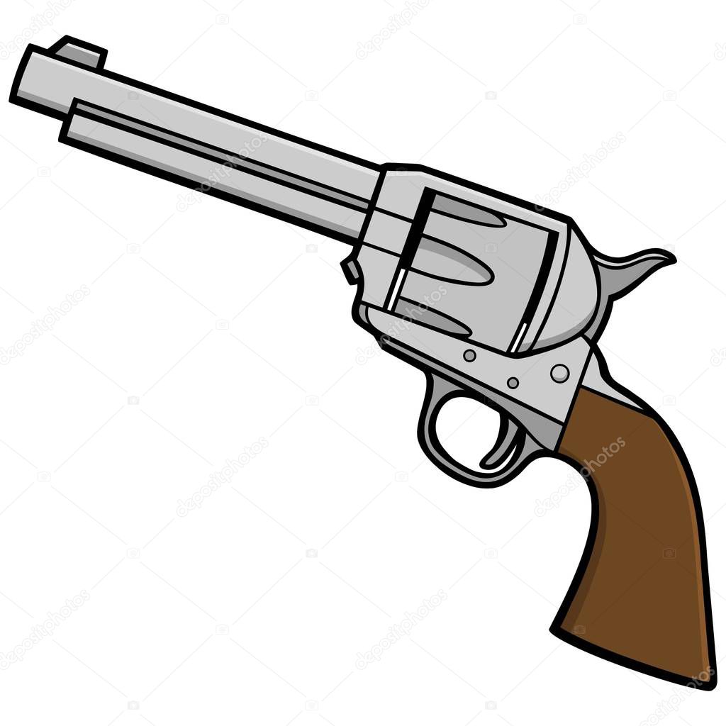 Revolver - A vector illustration of a Western Revolver.