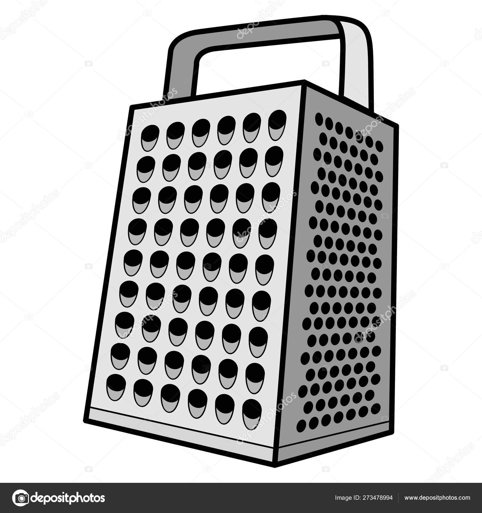 Cheese Grater Cartoon Illustration Steel Cheese Grater Stock Vector