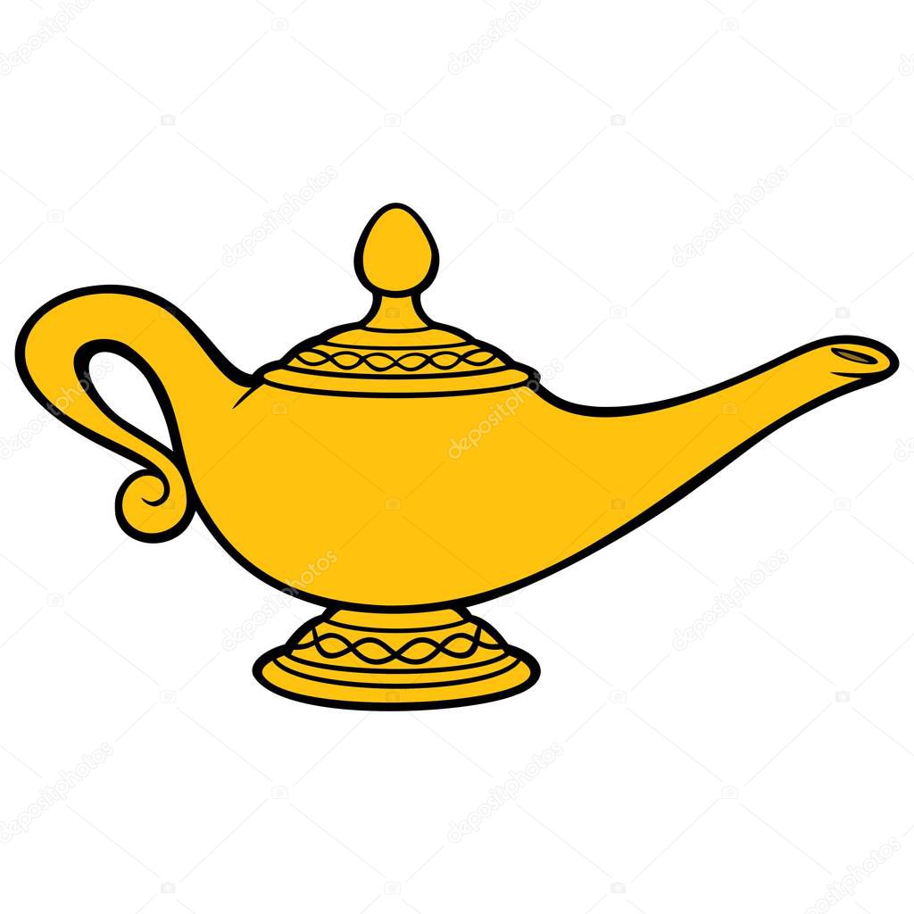 Genie Lamp - A cartoon illustration of a Genie Lamp.