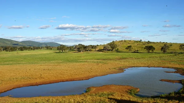 Schilderachtige Landschap Rond Water Geheel Keniaanse Nationaal Park — Stockfoto