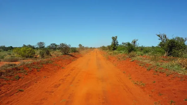 Stoffige Rode Weg Keniaanse Nationaal Park — Stockfoto