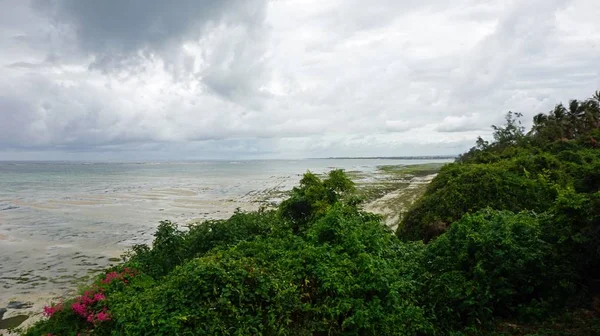 Wilde Küste Von Nyali Kenia Einem Bewölkten Tag — Stockfoto