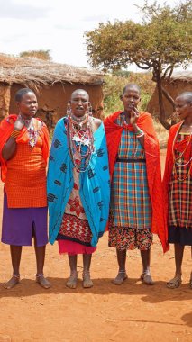 Kimana, Kenya, Haziran 2018 - yaklaşık geleneksel Masai Köyü