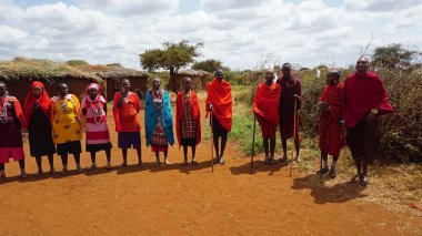 Kimana, Kenya, Haziran 2018 - yaklaşık geleneksel Masai Köyü