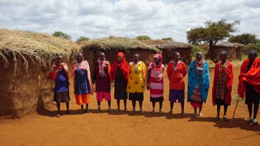 Kimana, Kenya, Haziran 2018 - yaklaşık geleneksel Masai Köyü