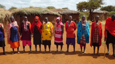 Kimana, Kenya, Haziran 2018 - yaklaşık geleneksel Masai Köyü