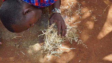 Kimana, Kenya, Haziran 2018 - yaklaşık geleneksel Masai Köyü