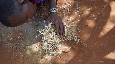 Kimana, Kenya, Haziran 2018 - yaklaşık geleneksel Masai Köyü