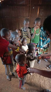 Kimana, Kenya, Haziran 2018 - yaklaşık yerel çocuk okulda