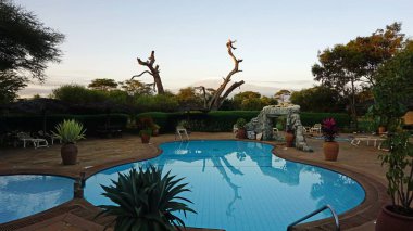 Amboseli, Kenya, Haziran 2018 - yaklaşık Safari Lodge ve kilimandjaro