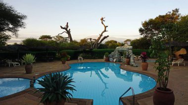 Amboseli, Kenya, Haziran 2018 - yaklaşık Safari Lodge ve kilimandjaro