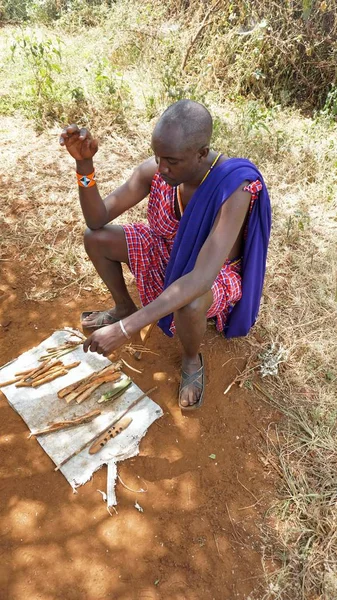 Kimana, Kenya, Haziran 2018 - yaklaşık geleneksel Masai Köyü