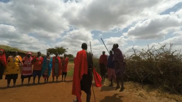 Kimana Kenya Circa Juni 2018 Traditionella Massai Village Kenya — Stockvideo