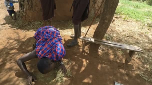 Kimana Quênia Por Volta Junho 2018 Tradicional Vila Massai Kenya — Vídeo de Stock