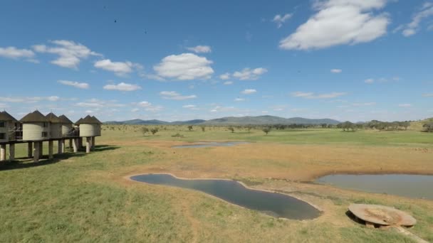 Voi Kenya Juni 2018 Farbenfrohe Landschaft Einer Gemütlichen Lodge — Stockvideo