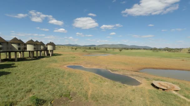 Voi Kenya Juni 2018 Farbenfrohe Landschaft Einer Gemütlichen Lodge — Stockvideo