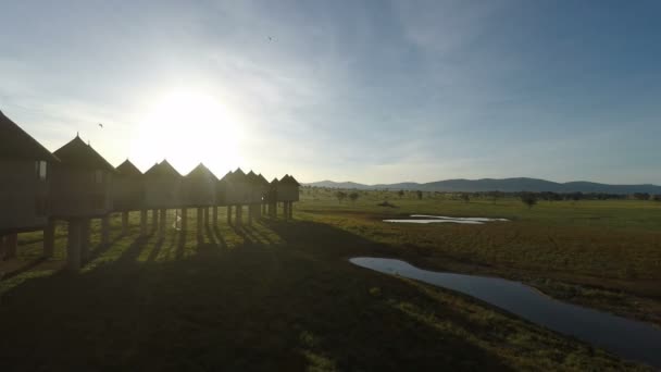 Voi Kenya Circa Juni 2018 Morgon Tid Bekväma Safari Lodge — Stockvideo