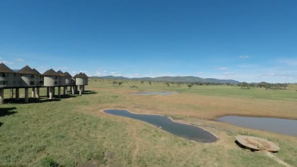 Voi Kenya Juni 2018 Nachmittag Der Gemütlichen Safari Lodge Kenya — Stockvideo