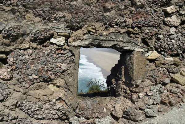 Leuchtturm Kleinen Dorf Nazare Portugal — Stockfoto